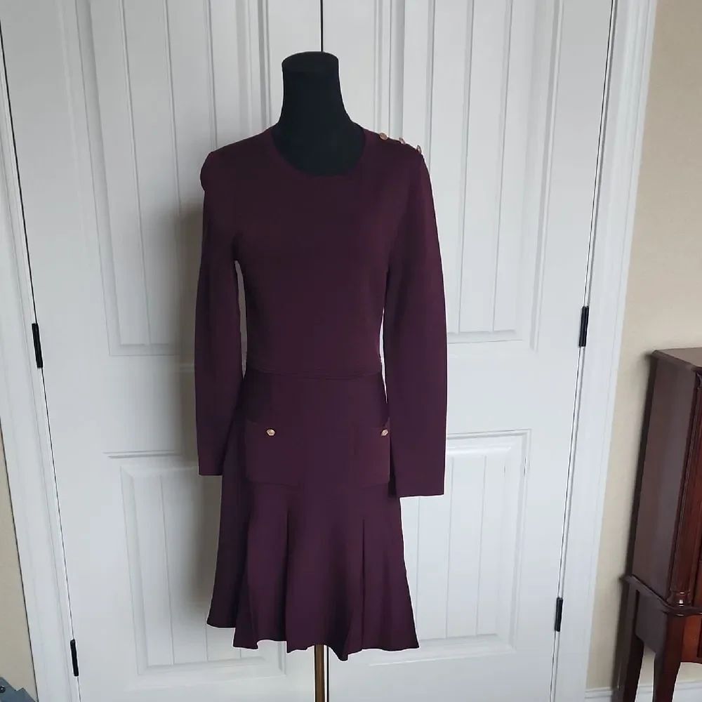 Zara Deep Purple Long Sleeve Dress